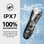 ⁦LEMULEGU Men Body Hair Trimmers,Electric LCD Battery Indicator Safe Blade Waterproof Groin Hair Shavers Male Painless Wet and Dry Quiet Hygiene Razor with Standing Charging SMT033 Black⁩ - الصورة ⁦6⁩
