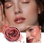 ⁦Rose Blush Flower Blush 3D Rose Petal Long-Lasting Lightweight Buildable Rouge Blusher For Cheek Women Girls Parties Gathering Events⁩ - الصورة ⁦4⁩