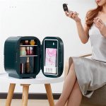 ⁦Avcbno Compact refrigerator Mini Refrigerator With LED Light Cosmetic Skincare Refrigerators Makeup For Home Office And Portable Fridge Cooler Warmer⁩ - الصورة ⁦4⁩