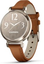 GARMIN LILY 2 CREAM GOLD CASE WITH TAN LEATHER BAND
