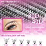 ⁦YOITS 640Pcs DIY Eyelash Extension Kit, D Curl Lash Clusters Kit 30D&40D&50D Lash Extension Kit 9-16mm Cluster Eyelash Extensions, with Lash Bond and Seal and Lash Tweezers (30D+40D+50D Lash Kit)⁩ - الصورة ⁦8⁩
