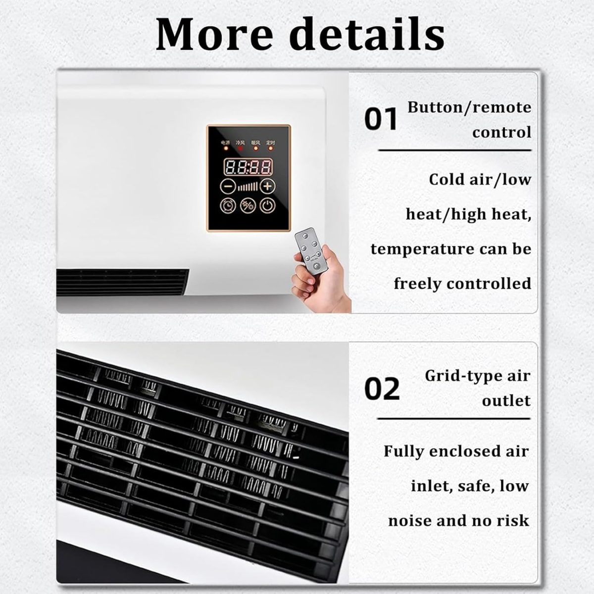 ⁦Ductless Portable Air Conditioner & Bladeless Wall Mount Fan, 3-in-1 Portable AC Unit (Cooling/Fan/Split System) with Remote, Ultra Quiet Design, Easy Install Wall Mount for Bedroom, Home Office⁩ - الصورة ⁦6⁩