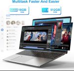 ⁦DREAMFYRE 16.1" Laptop - 2.5K HD Laptop PC 16GB RAM 512GB SSD, Quad-Core N95 Processor (up to 3.4 GHz) Portable Laptop Computer with Touch ID, WiFi, BT4.2, Suitable for Business/Entertainment⁩ - الصورة ⁦5⁩