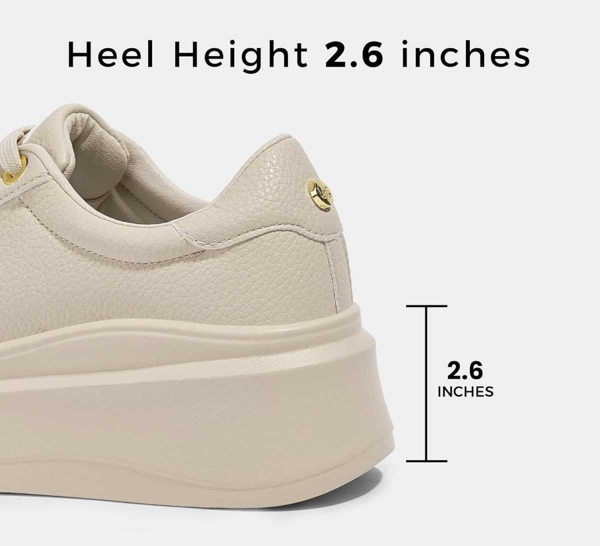 ⁦LUCKY STEP Women's Platform Fashion Sneakers Faux Leather Classic Tennis Shoes Low Top Casual Walking Shoes⁩ - الصورة ⁦3⁩