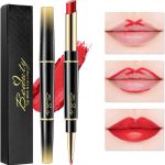 NALACAL Lip Liner And Lipstick Set,2-in-1 Double Head Matte Cream Lipstick & Lip Liner,Waterproof Sweatproof No Smudge Long-Lasting Moisturizing Smooth Highly Pigmented Makeup Set(Red)