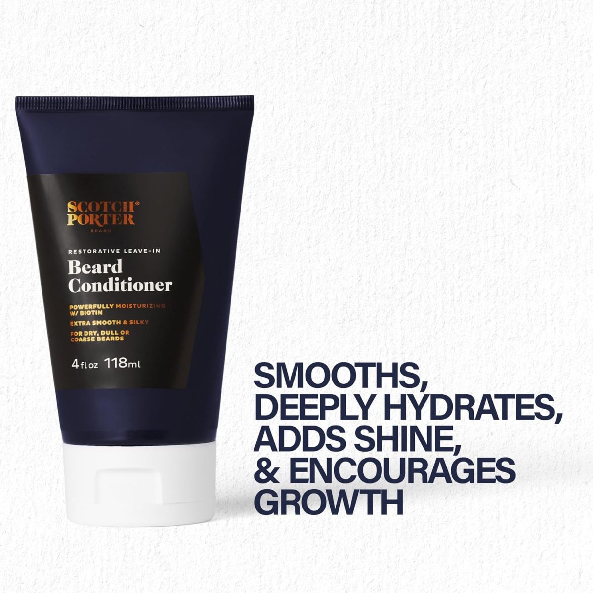 ⁦Scotch Porter Restorative Leave-In Beard Conditioner – Deep Conditioning Softener with Lightweight Feel, Reduces Frizz & Provides Long-lasting Hydration & Shine to Dull, Dry, Coarse Beards – 4 oz.⁩ - الصورة ⁦3⁩