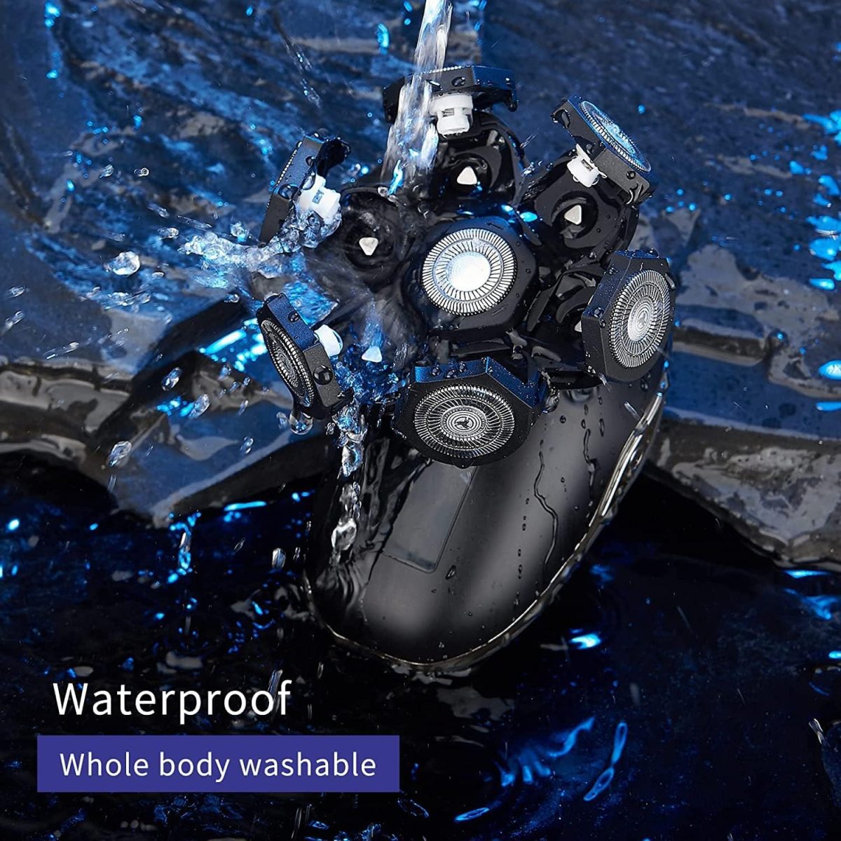 ⁦Electric Shaver for Men 5 in 1, Bald Head Shaver Waterproof, Upgraded Head Shaver 7 Floating Heads, Multifunctional Head Razors for with Nose Ear Trimmer, LED Display, 90 Mins Run time for Traval⁩ - الصورة ⁦7⁩