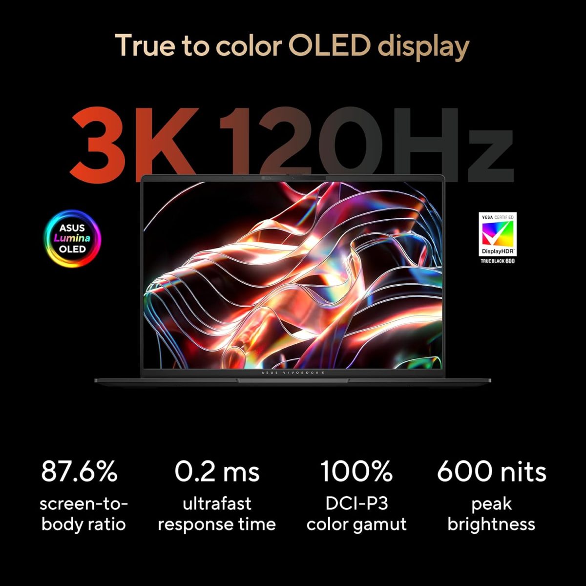 ⁦ASUS Vivobook S16 Laptop, Copilot+ PC, AMD Ryzen AI 7 350 with XDNA NPU, 16GB Memory, 1TB SSD, Neutral Black, M5606KA-DS76⁩ - الصورة ⁦6⁩