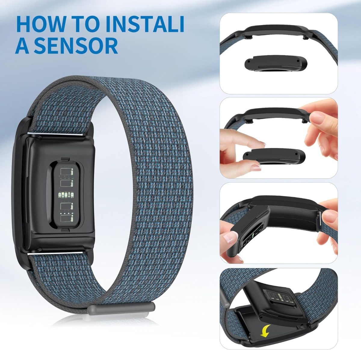 ⁦Aputue Nylon Wristband, Premium Replacement Strap Compatible with most Activity Tracker, Breathable Adjustable Fitness Band for Men & Women, Comfortable Workout & Sleep Tracking Accessory⁩ - الصورة ⁦4⁩