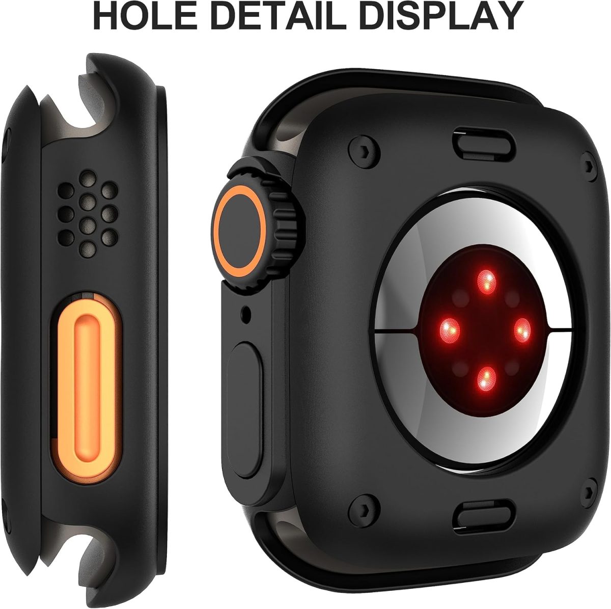 ⁦NALACAL Compatible with Apple Watch Series 10 46mm Screen Protector Change to Ultra, PC Case Tempered Glass Film Bumper Protective Cover for iWatch 46mm Series 10⁩ - الصورة ⁦2⁩