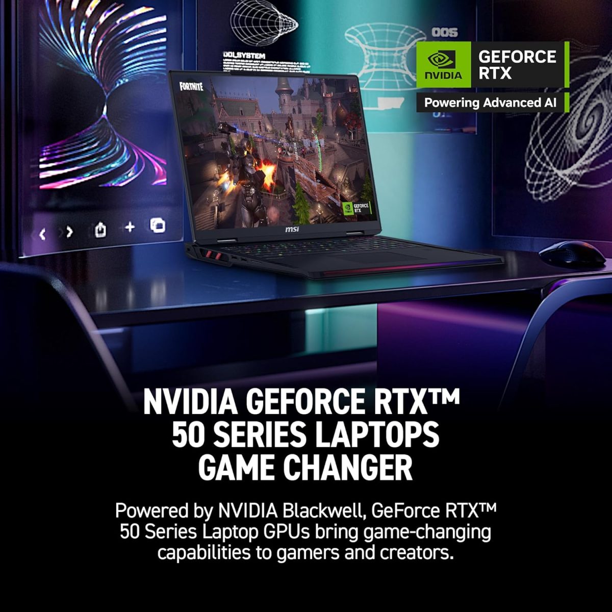 ⁦MSI Raider 18 HX AI 18” 120Hz UHD+ Gaming Laptop: Intel Core U9-285HX, NVIDIA Geforce RTX 5080, 64GB DDR5, 4TB NVMe SSD, Thunderbolt 5, Wi-Fi 7, Win 11 Home: Black A2XWIG-014US⁩ - الصورة ⁦4⁩