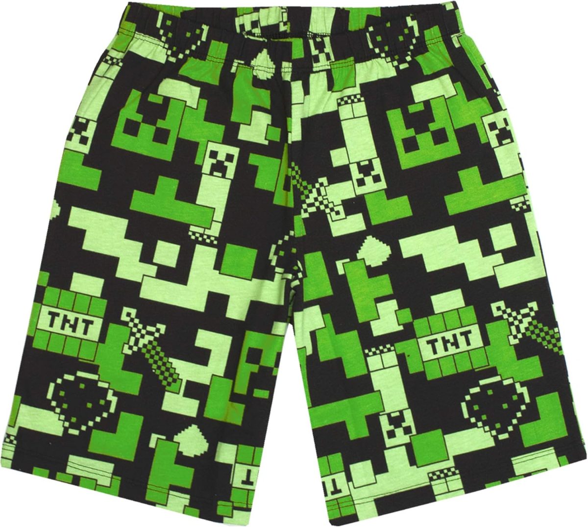 ⁦Minecraft Pajamas Boys 4 Design Options Kids Top Shorts Gamer PJs⁩ - الصورة ⁦4⁩