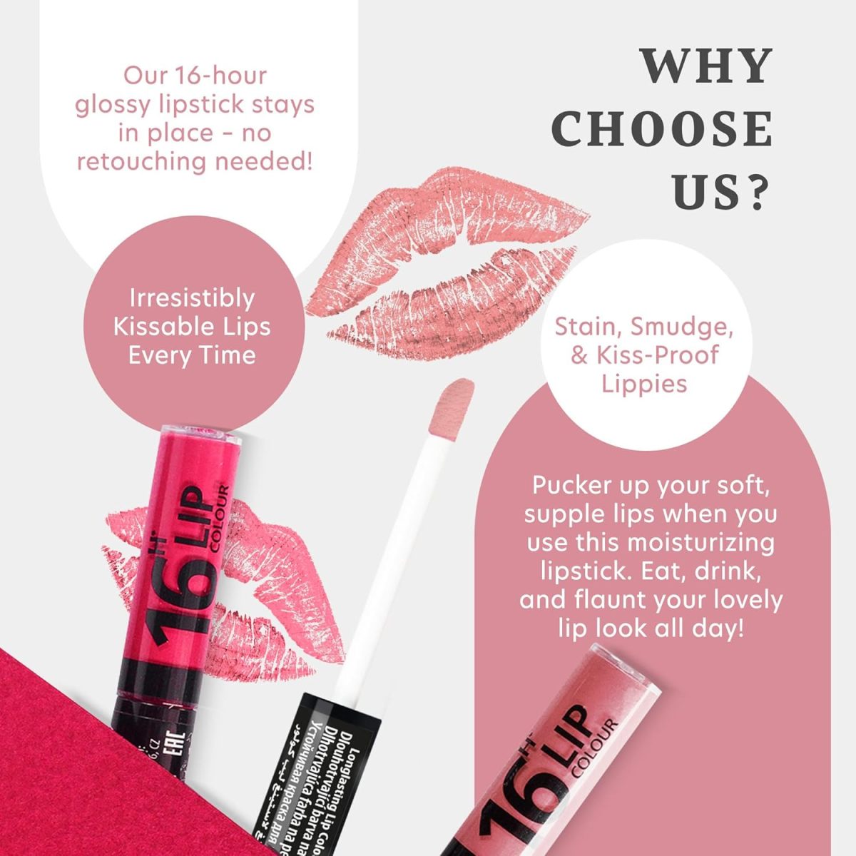 ⁦Dermacol Dc 16-Hour Long-Lasting Liquid Lipstick | Lip Plumper Balm & Colour Gloss | Beauty Cosmetics With Matte And Glitter Finish | Two-Phase Set | Non-Drying Formula | No.1 Nude Pink, 7.1 Ml⁩ - الصورة ⁦5⁩