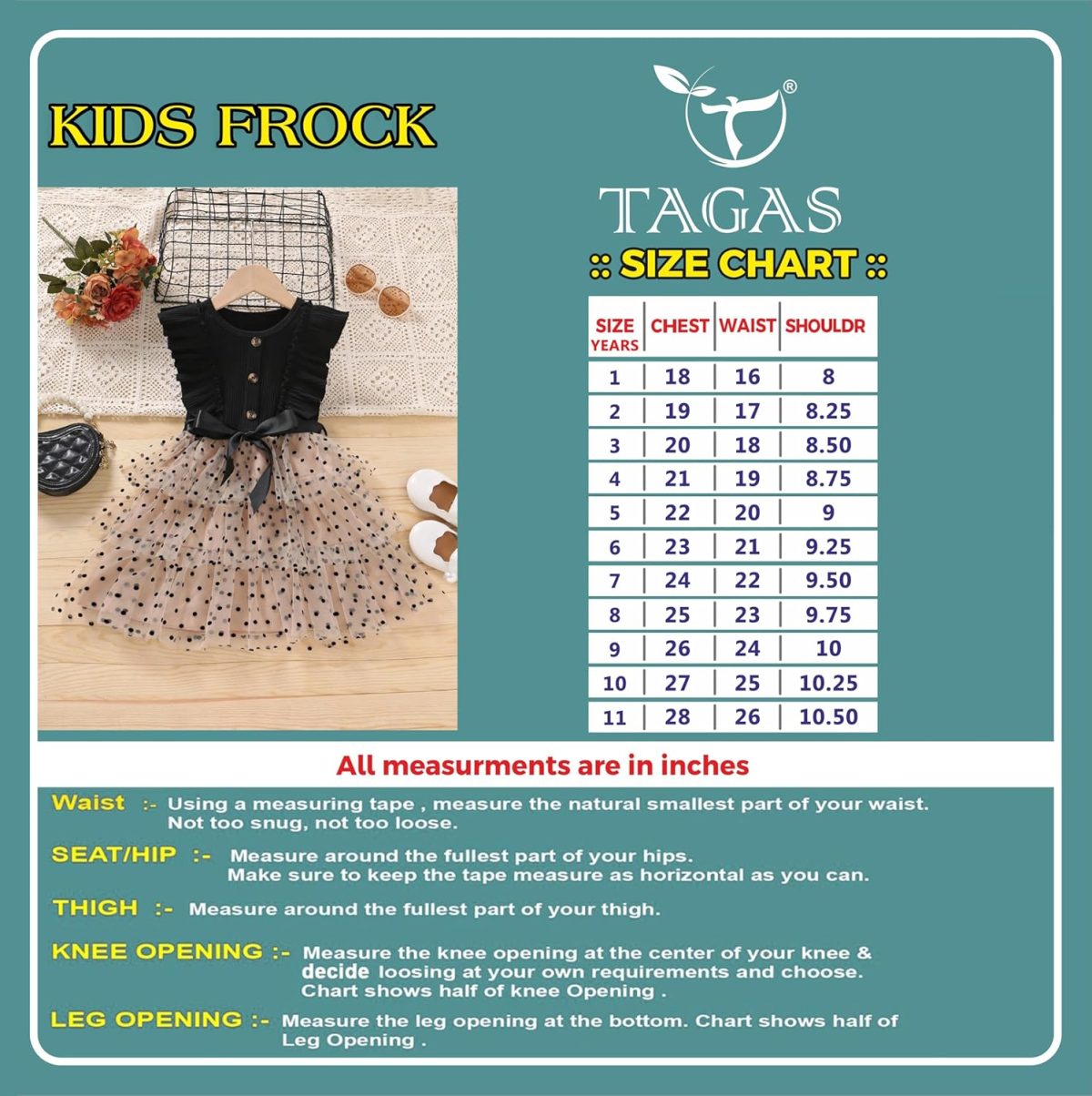 ⁦TAGAS baby-girls KD-1015 Dress (pack of 1)⁩ - الصورة ⁦6⁩