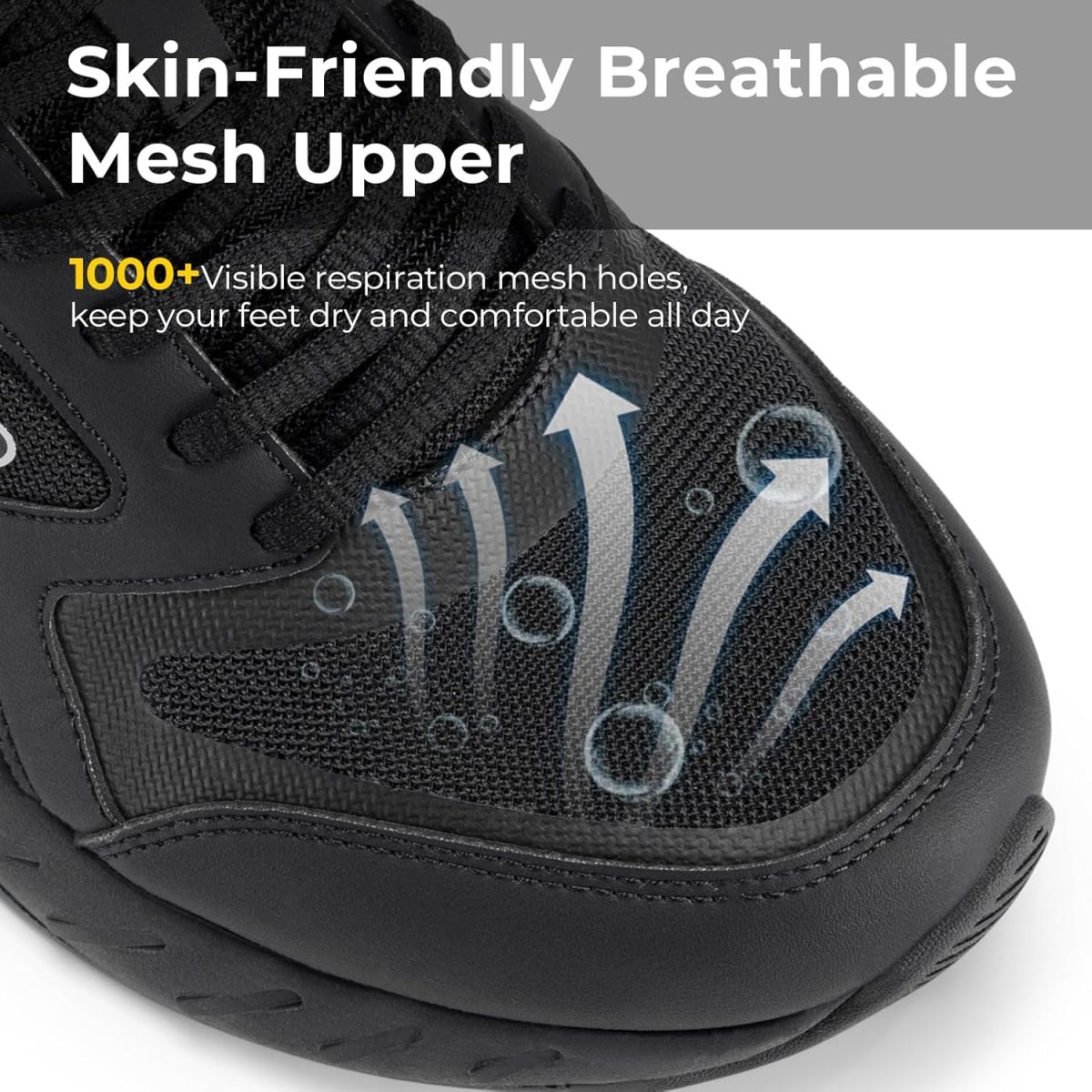 ⁦FitVille Men's Walking Shoes Wide Width Sneaker Running Orthopedic Shoes for Flat Feet Plantar Fasciitis - Rebound Core V7⁩ - الصورة ⁦6⁩