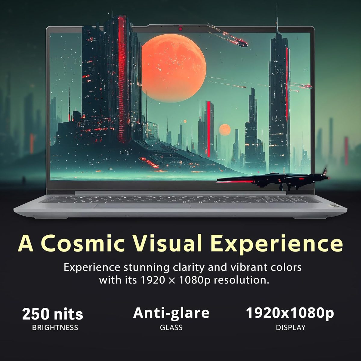⁦Lenovo IdeaPad Slim 3 15.6" FHD Anti-Glare Laptop, Intel i3-N305, 8GB LPDDR5, 1.16TB Storage(1TB SSD+160GB Docking Station Set), Num Pad, HD Camera, Dolby Audio, WiFi 6, Win 11, Grey⁩ - الصورة ⁦5⁩