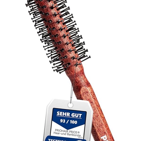 Priohair Prios® | Hair Dryer Brush, Round Brush, Men's Beard and Round Brush, for Straightening and Blow-Drying, Beard Brush for Men, Hair and Beard Brush for Short to Medium Length Hair (S)