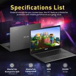 ⁦ASUS Chromebook CM1402 14" FHD Anti-Glare Laptop, MediaTek Kompanio 520, 4GB LPDDR4X, 224GB Storage(64GB eMMC+160GB Docking Station Set), HD Webcam, WiFi 6, Bluetooth, Chrome OS, Gravity Gray⁩ - الصورة ⁦3⁩