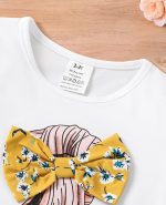⁦VeryNew Girl's 2 Piece Outfits,Toddler Girls clothes Fashion Printed T-Shirt and Pants Little Girls Outfits Set for 1-8Y⁩ - الصورة ⁦4⁩