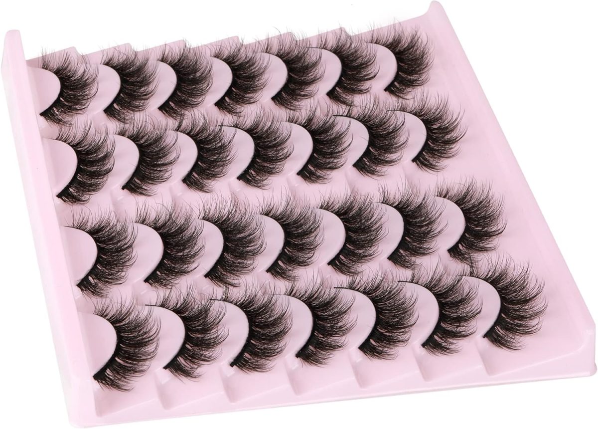 ⁦14 Pairs Wispy Mink Lashes Fluffy Eye Lashes, Natural Look 5D Volume 16mm Fake Eyelashes, Makeup Tools Eye Lashes⁩ - الصورة ⁦5⁩