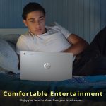 ⁦HP لابتوب كروم بوك 14 انش HD مضاد للتوهج، معالج انتل N200، 4GB LPDDR5، تخزين 288GB (128GB eMMC + قاعدة شحن 160GB)، بطاقة رسومات انتل UHD، واي فاي 6، كاميرا ويب، نظام تشغيل كروم، فضي⁩ - الصورة ⁦7⁩