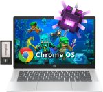 HP لابتوب كروم بوك 14 انش HD مضاد للتوهج، معالج انتل N200، 4GB LPDDR5، تخزين 288GB (128GB eMMC + قاعدة شحن 160GB)، بطاقة رسومات انتل UHD، واي فاي 6، كاميرا ويب، نظام تشغيل كروم، فضي