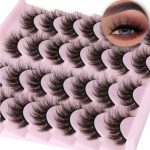 ⁦14 Pairs Wispy Mink Lashes Fluffy Eye Lashes, Natural Look 5D Volume 16mm Fake Eyelashes, Makeup Tools Eye Lashes⁩ - الصورة ⁦3⁩