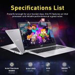 ⁦acer Chromebook 315 Laptop, 15.6" HD Anti-Glare Display, Intel Pentium N6000, 4GB LPDDR4X, 288GB Storage(128GB eMMC + 160GB Docking Station Set), UHD Graphics, Num Pad, Wi-Fi 6, Chrome OS, Silver⁩ - الصورة ⁦3⁩