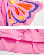 ⁦LIKPOJA Girls Summer Dresses Butterfly Floral Rainbow Casual Dress Cotton Shirt Short Sleeve Dress for Kids Age 2-6 Years Old⁩ - الصورة ⁦5⁩