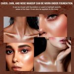 ⁦Khazna Highlighter Powder Palette, Makeup Palette Facial Bronzers Illuminator Palette Highlighter Baked Waterproof Long Lasting Brilliant Lighten Skin Color (5 Color, 1 Count (Pack of 1))⁩ - الصورة ⁦3⁩