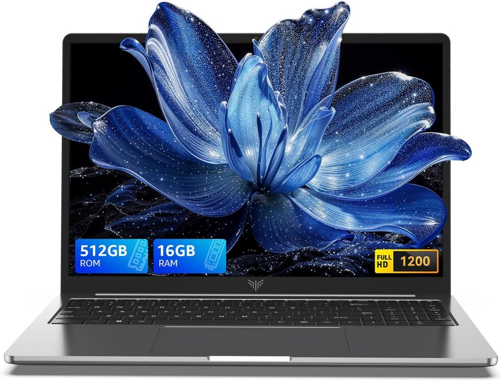 KAIGERR 2025 Laptop, Laptop Computer with Intel Quad-Core Processor(Up to 3.6GHz), 16GB DDR4 512GB SSD Windows 11 Laptop, 15.6" IPS 1080P, Metal Shell, USB3.2