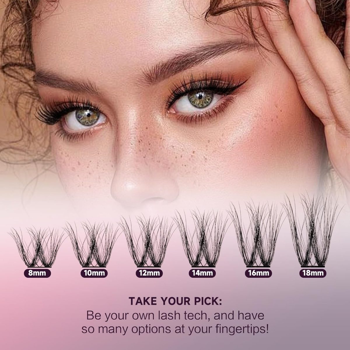 ⁦Lash Clusters Eyelash Extensions Diy 144 Clustres Lilhas d Curl Mayhug 3D Clusters Clusters Class Clusters Class Fluffy Clustres Fluffy Effect & Effect & Ultra-soft & Super LIGHT & DIY Home (Prism)⁩ - الصورة ⁦7⁩