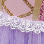 ⁦FYMNSI - Princess Rapunzel Costume for Kids Carnival Cosplay Princess Halloween Birthday Ceremony Wedding⁩ - الصورة ⁦5⁩