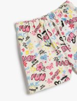 ⁦KOTON Girls 5SKG40029AK0D1 Elastic Waist Shorts⁩ - الصورة ⁦4⁩