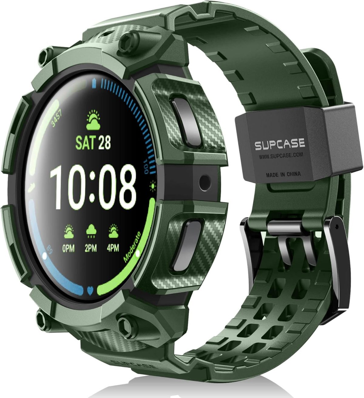 SUPCASE [Unicorn Beetle Pro Series] Case for Galaxy Watch 5 Pro 45mm (2022 Release), Rugged Protective Case with Strap Bands - Dark Green