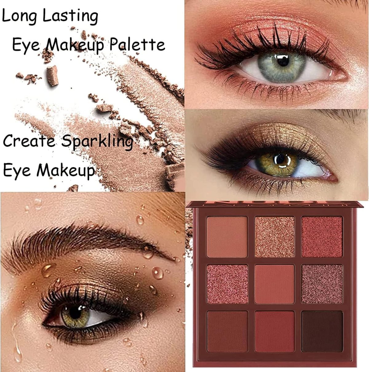 ⁦Khazna Eyeshadow Palette, Women Create Sparkling Eye Makeup Matte Shimmer Eye Shadow Palettes, Long Lasting Eye Makeup Palette, Highly Pigmented Sparkly Glitter Eye Shadow Pallets 9 Colours⁩ - الصورة ⁦5⁩