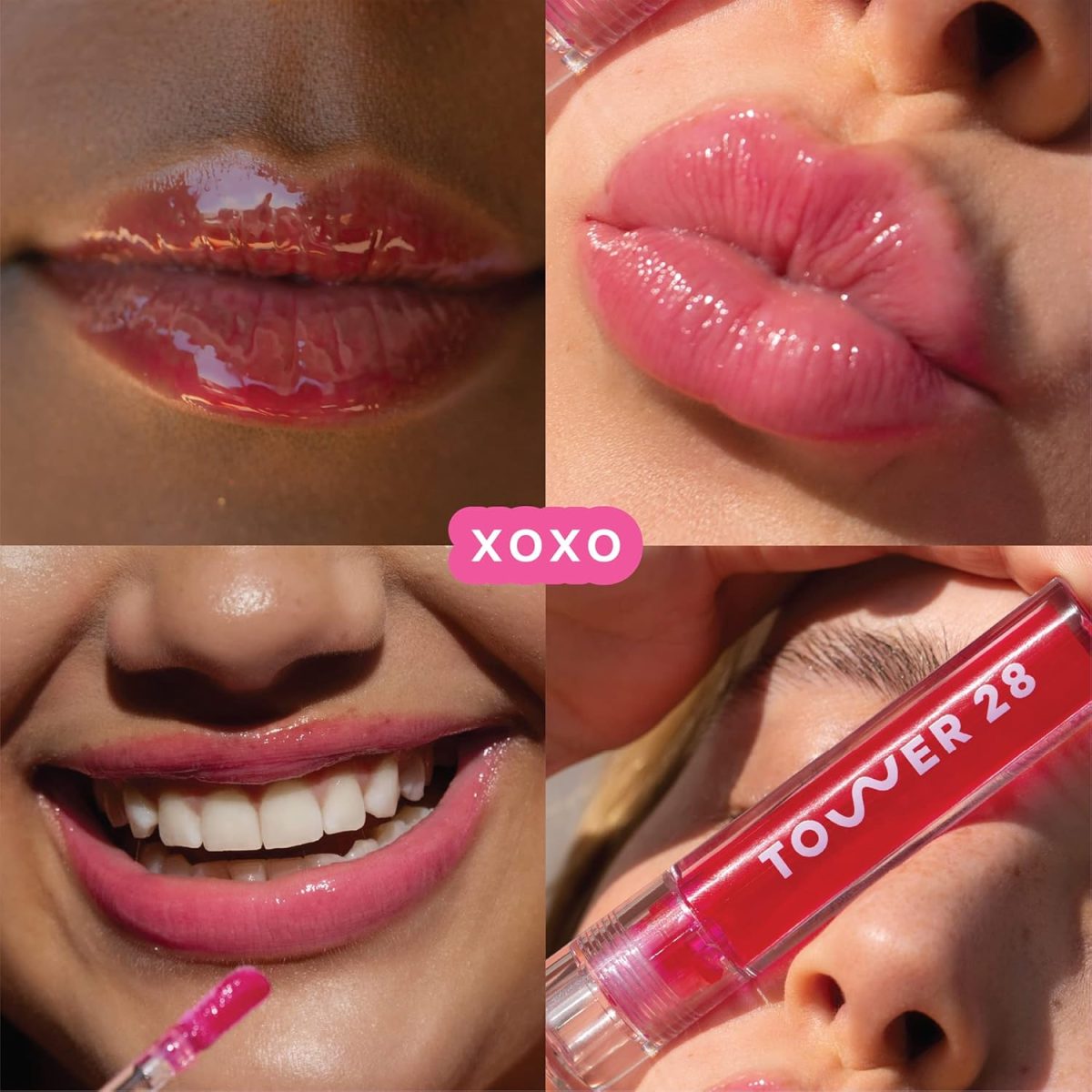 ⁦Tower 28 ShineOn Lip Jelly, XOXO, Non-Sticky, Hydrating Vegan Lip Gloss in Sheer Pink, Moisturizing Apricot and Raspberry Seed Oil, Clean, Cruelty Free⁩ - الصورة ⁦2⁩