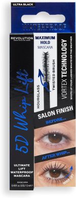 ⁦Makeup Revolution 5D Whip Lift Waterproof Mascara, Maximum Lift, Length & Volume, Long-Lasting, Smudge Resistant, Black, 12 ml⁩ - الصورة ⁦5⁩