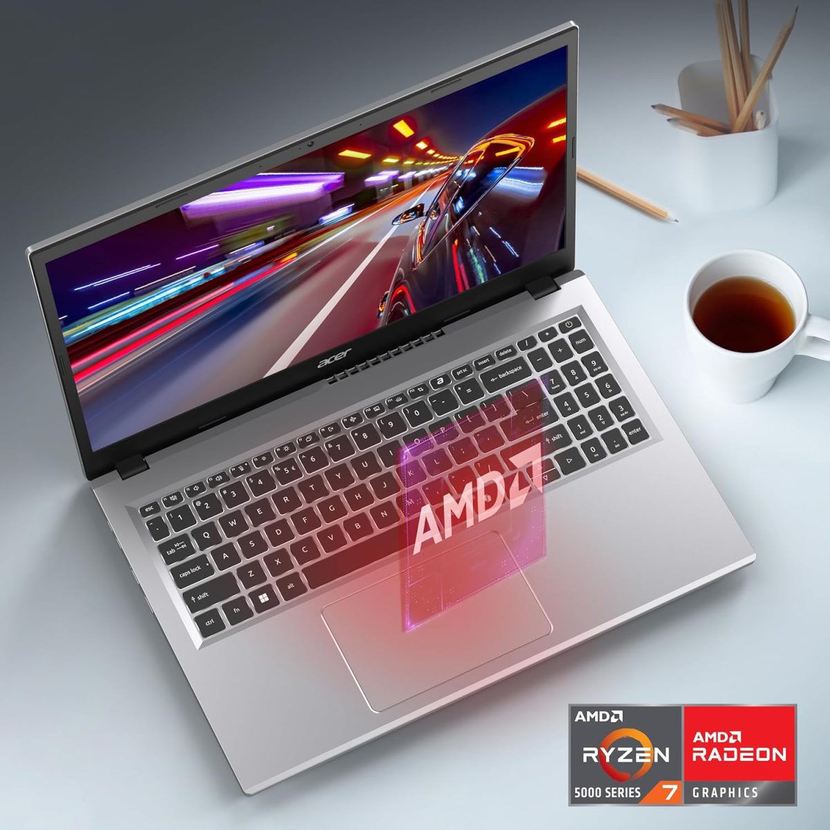 ⁦Acer Aspire Go 15 AI Ready Laptop, 15.6" FHD (1920 x 1080) IPS Display, AMD Ryzen 7 5825U, AMD Radeon Graphics, 16GB DDR4, 512GB PCIe Gen4 SSD, Wi-Fi 6, Windows 11 Home, AG15-42P-R3NB⁩ - الصورة ⁦10⁩