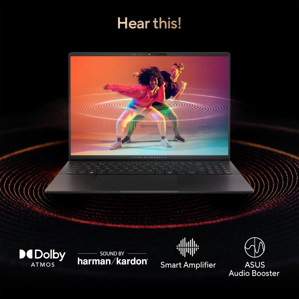 ⁦ASUS Vivobook S16 Laptop, Copilot+ PC, AMD Ryzen AI 7 350 with XDNA NPU, 16GB Memory, 1TB SSD, Neutral Black, M5606KA-DS76⁩ - الصورة ⁦9⁩