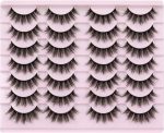 ⁦14 Pairs Wispy Mink Lashes Fluffy Eye Lashes, Natural Look 5D Volume 16mm Fake Eyelashes, Makeup Tools Eye Lashes⁩ - الصورة ⁦6⁩