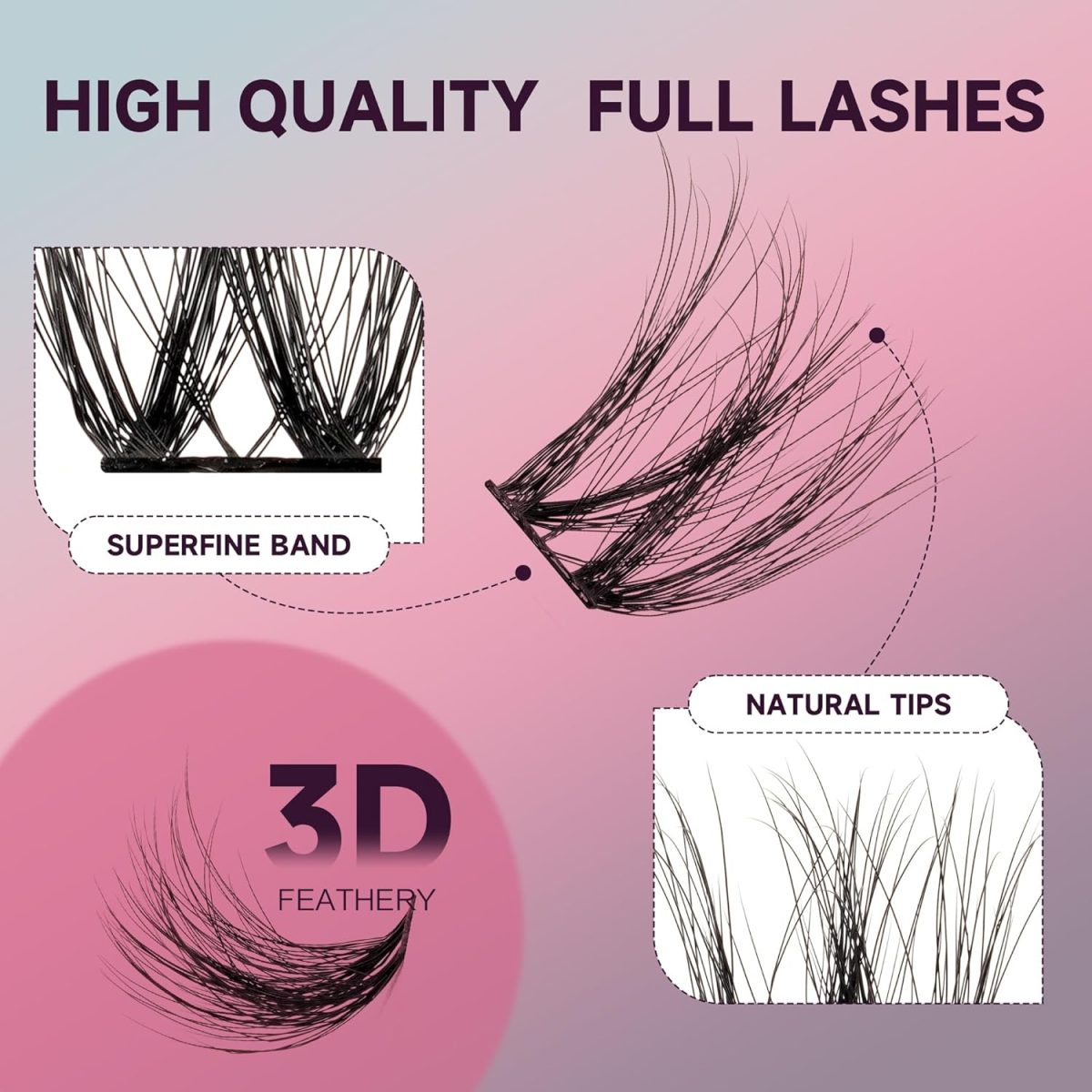 ⁦Lash Clusters Eyelash Extensions Diy 144 Clustres Lilhas d Curl Mayhug 3D Clusters Clusters Class Clusters Class Fluffy Clustres Fluffy Effect & Effect & Ultra-soft & Super LIGHT & DIY Home (Prism)⁩ - الصورة ⁦4⁩