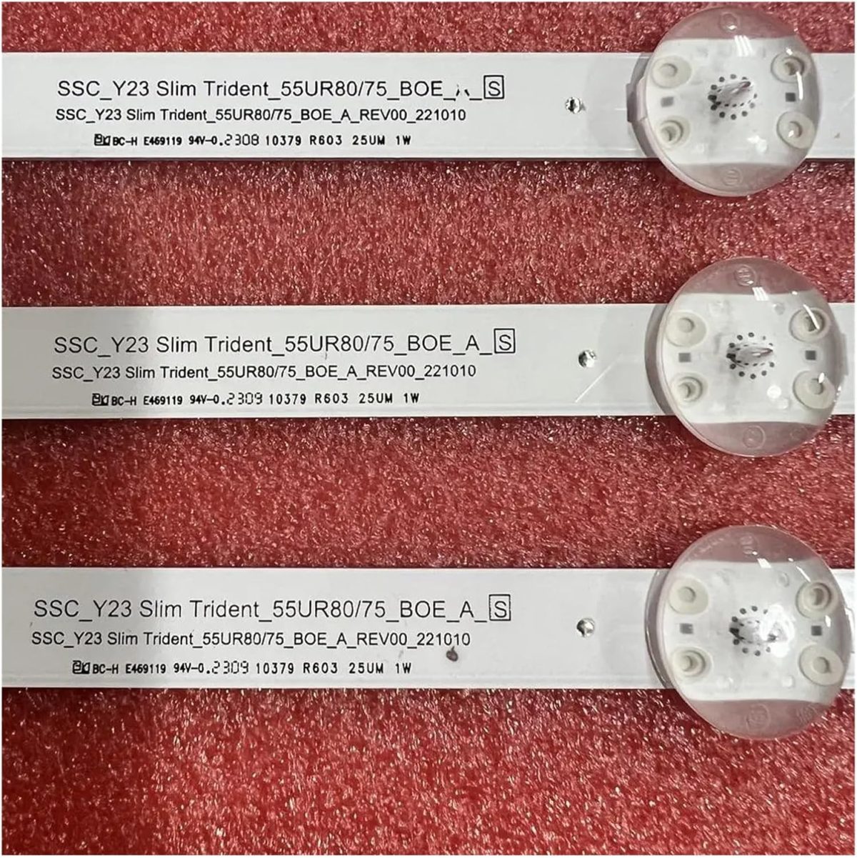 ⁦TILLOJJ LED Backlight Strip for L/G 55UR8000AUA Trident 55UR80/75 BOE A EAV65057001 6LED(3V）610mm (Color : 14pcs For 2 TV)⁩ - الصورة ⁦3⁩
