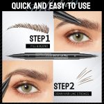 ⁦New 2-In-1 Dual-ended Microblading Eyebrow Pen,with Micro-Fork-Tip and Precise Brush-Tip,Waterproof and Sweat Proof,with Eyebrow Brush,Long-Lasting (Black Brown)⁩ - الصورة ⁦2⁩
