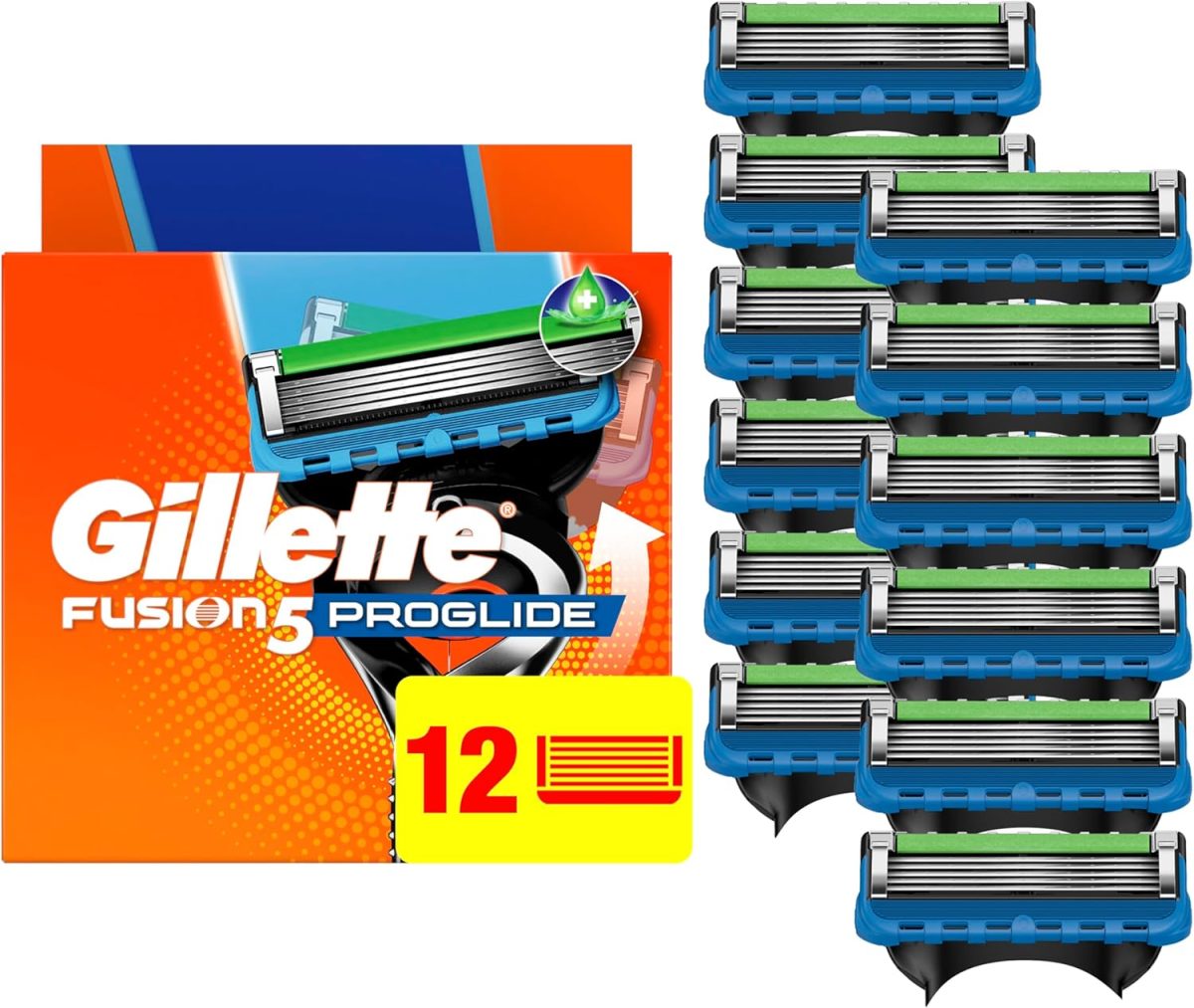 Gillette ProGlide Razor Refills for Men, 12 Razor Blade Refills