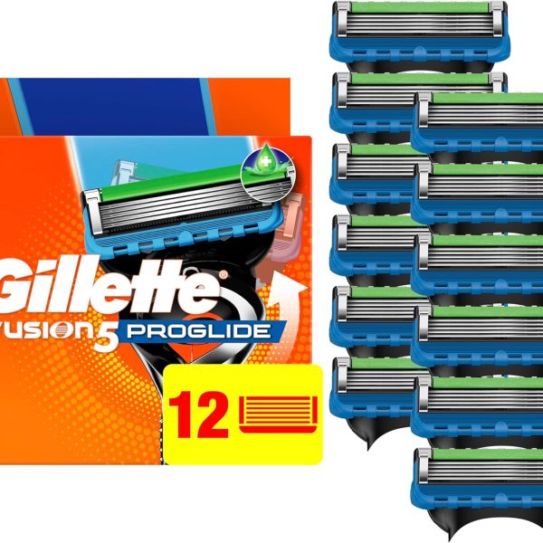 Gillette ProGlide Razor Refills for Men, 12 Razor Blade Refills