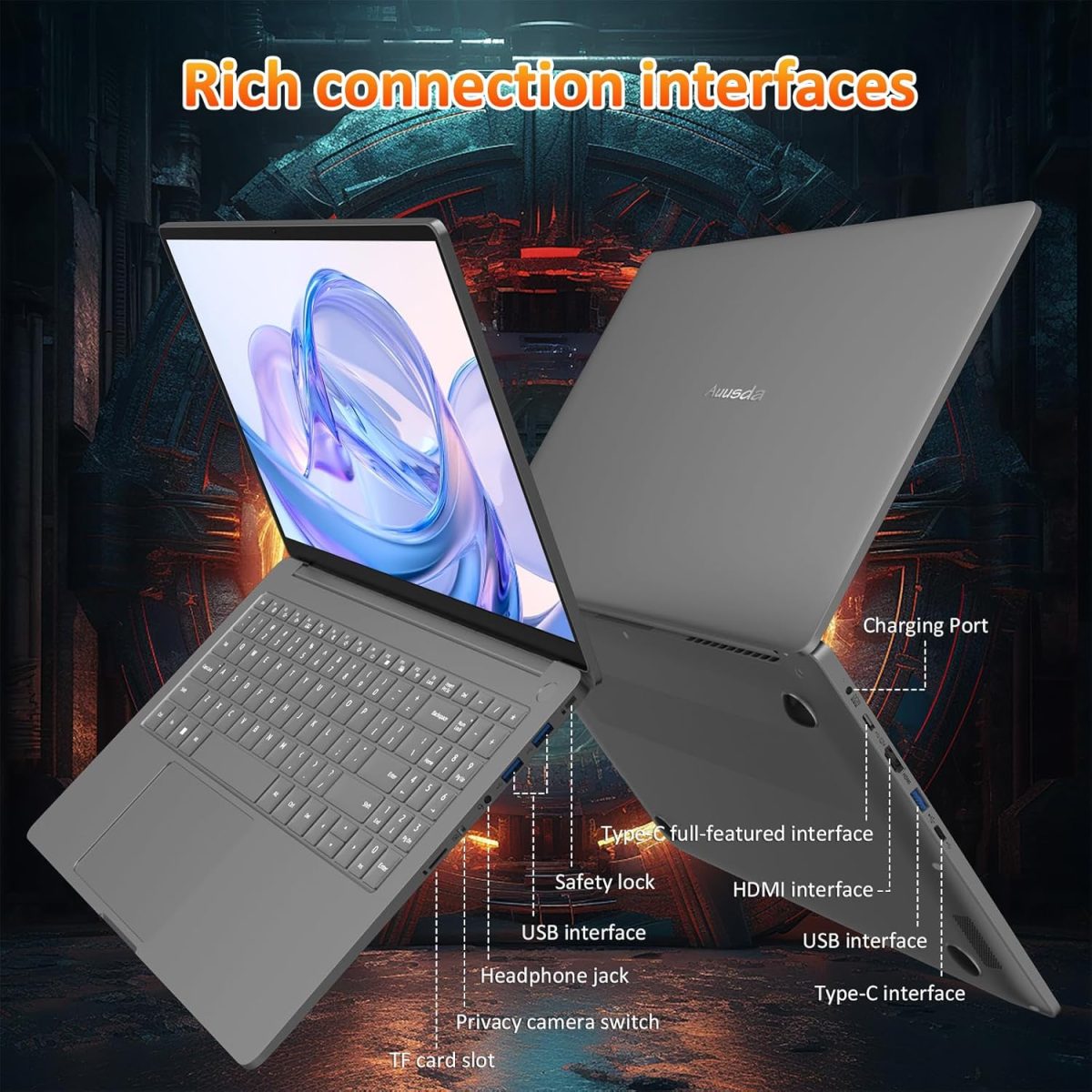 ⁦Auusda 15.6" FHD Gaming Laptop, AMD Ryzen 9 6900HX (8/16, 4.9GHz), 16GB RAM, 1TB SSD, Pro Edition OS, Ultimate Performance⁩ - الصورة ⁦6⁩