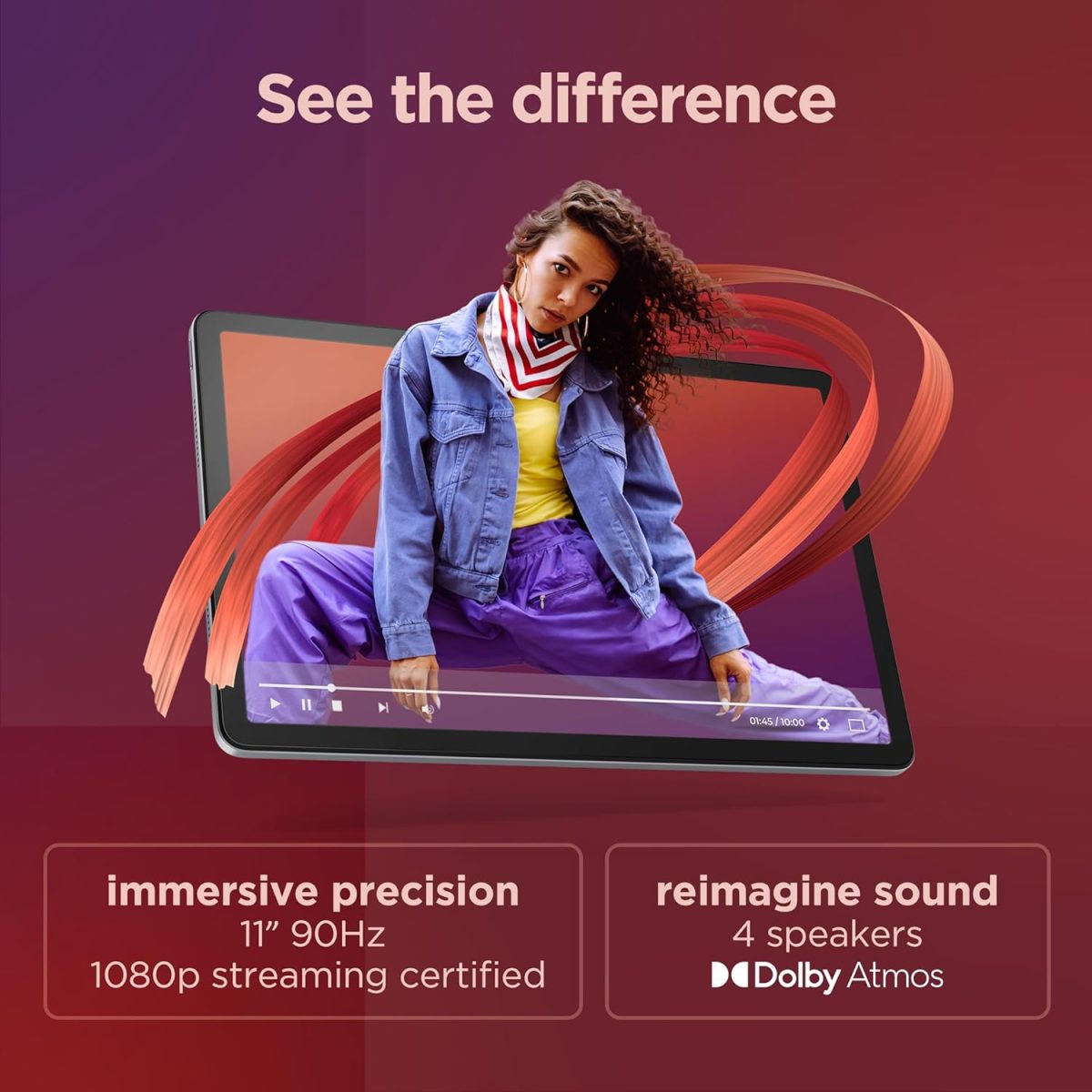 ⁦Lenovo Tab M11 Android Tablet | 11 Inch Full HD 1200p | 128 GB | Lenovo Tab Pen + Folio Case | WiFi | 4 GB RAM | Luna Grey | Designed for Portable Entertainment⁩ - الصورة ⁦2⁩