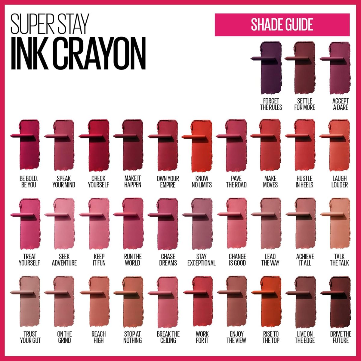 ⁦Maybelline New York Maybelline Super Stay Ink Crayon Matte Longwear Lipstick Makeup, Break The Ceiling, 0.04 Ounce, 145 Break The Ceiling, 0.04 ounces (Pack of 2)⁩ - الصورة ⁦5⁩