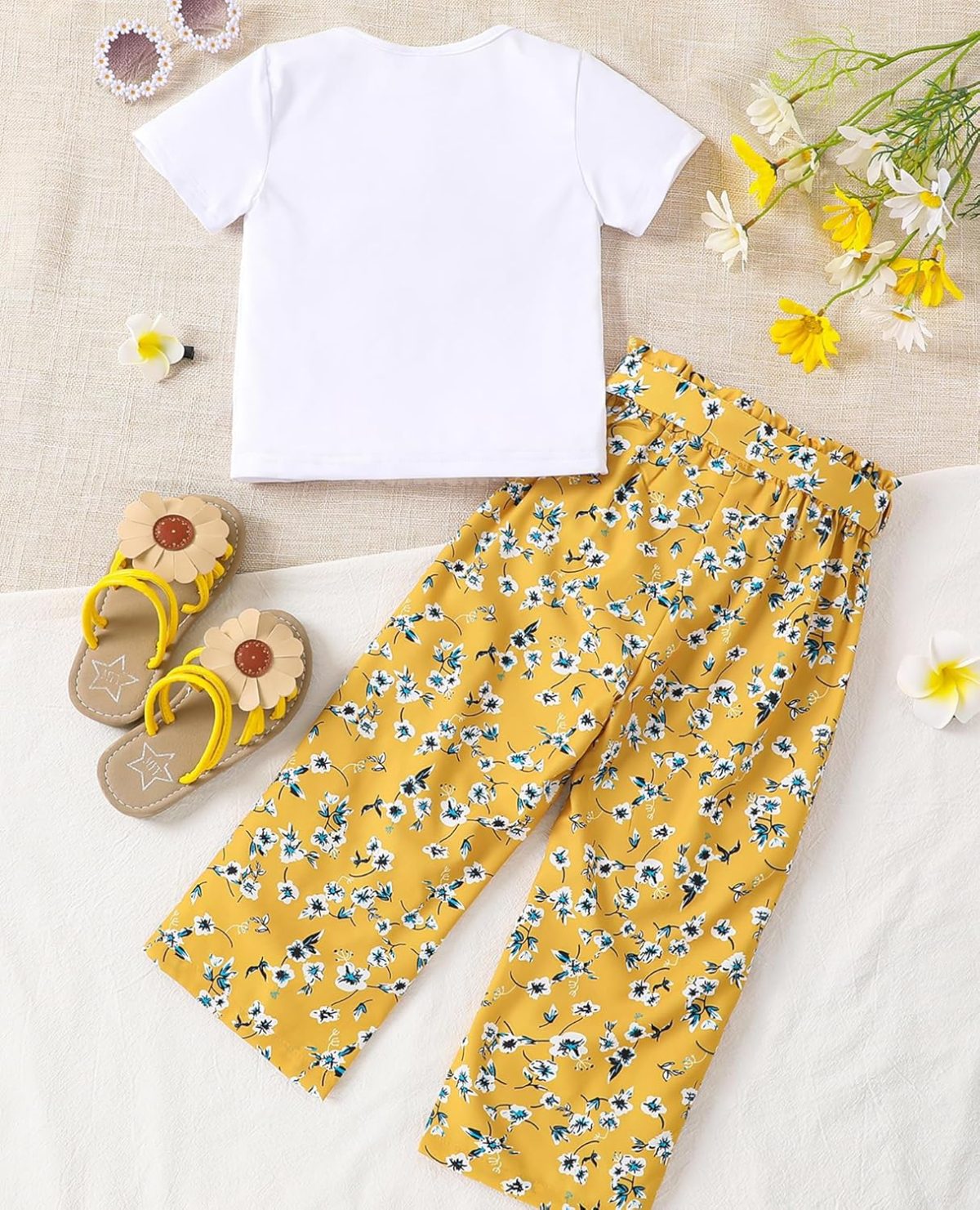 ⁦VeryNew Girl's 2 Piece Outfits,Toddler Girls clothes Fashion Printed T-Shirt and Pants Little Girls Outfits Set for 1-8Y⁩ - الصورة ⁦7⁩